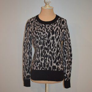 Banana Republic Black and Gray Leopard Print Sweater